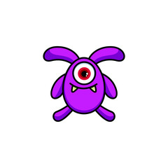 Cute monster logo. Monster logo character template vector. Character logo template.