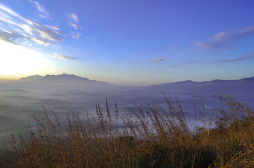 sunrise over the  mountains 