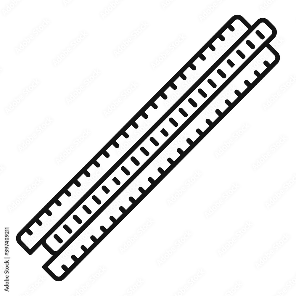 Poster ruler icon. outline ruler vector icon for web design isolated on white background
