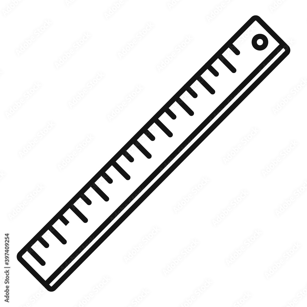 Poster plastic ruler icon. outline plastic ruler vector icon for web design isolated on white background
