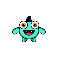 Cute monster logo. Monster logo character template vector. Character logo template.