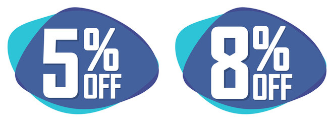 Set Sale bubble banners design template, discount tags, app icons, vector illustration