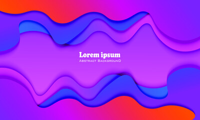 cool fluid papercut background with trendy multicolor