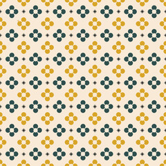 Geometrical floral vector seamless pattern