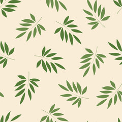 Obraz premium Botanical leaves Vector seamless pattern