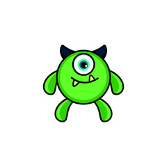 Cute monster logo. Monster logo character template vector. Character logo template.