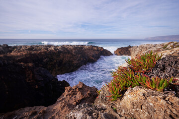 Fototapeta premium Beautiful landscape. Atlantic ocean rock shore, Portugal.
