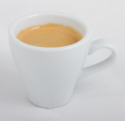 Espresso coffee in a white Cup