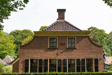 Fototapeta na wymiar old house with shutters in Dwingeloo, The Netherlands