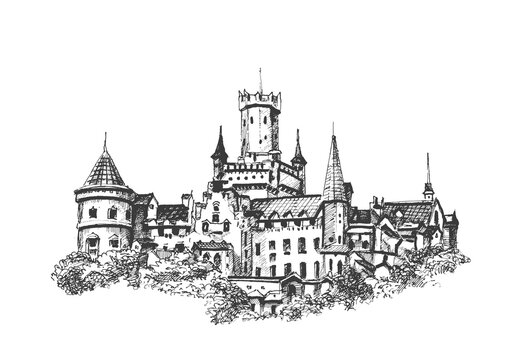 Neuschwanstein Castle Stock Illustrations, Cliparts and Royalty Free Neuschwanstein  Castle Vectors