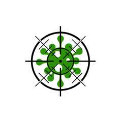 Corona virus target icon isolated on white background