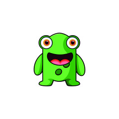 Cute monster logo. Monster logo character template vector. Character logo template.