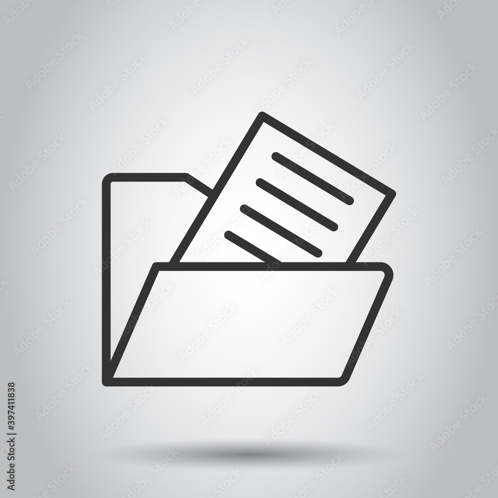 Aufkleber file folder icon in flat style. documents archive vector illustration on isolated background. storag