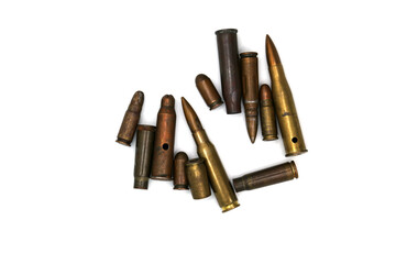 gun casings on a white background