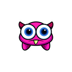 Cute monster logo. Monster logo character template vector. Character logo template.