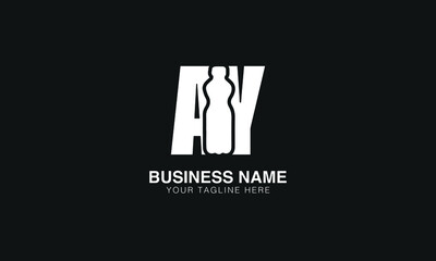 AY A Y initial creative logo with bottle vector template image