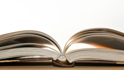 open book on white background