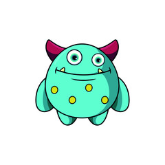 Cute monster logo. Monster logo character template vector. Character logo template.