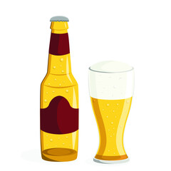 Set of cold beer icons. Vector illustration glass of beer on white background .