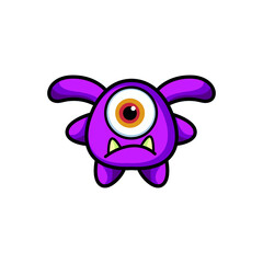 Cute monster logo. Monster logo character template vector. Character logo template.