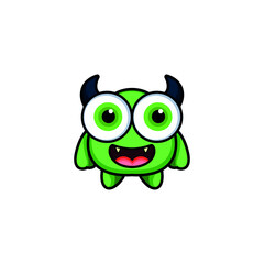 Cute monster logo. Monster logo character template vector. Character logo template.