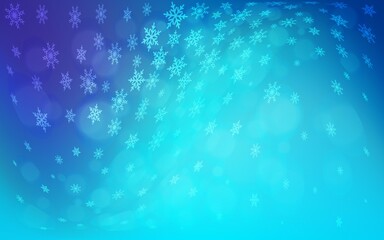 Obraz premium Light Pink, Blue vector layout with bright snowflakes.