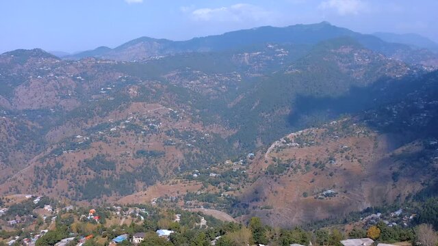 4K Drone Footage, Aerial view of Patriata Murree, Lush Green Pine Trees Forest Landscape and Patriata Chairlift, New Murree, Punjab, Pakistan, 4K Forest Videos, 
