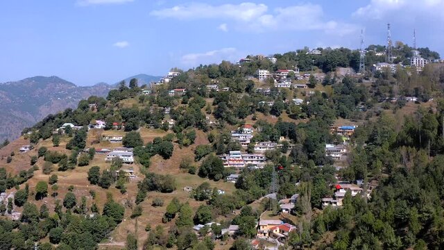 4K Drone Footage, Aerial view of Patriata Murree, Lush Green Pine Trees Forest Landscape and Patriata Chairlift, New Murree, Punjab, Pakistan, 4K Forest Videos, 
