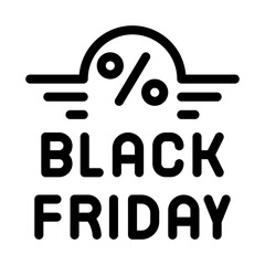 black friday sale black icon vector. black friday sale sign. isolated symbol illustration