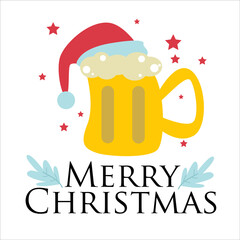 Merry christmas vector template design illustration