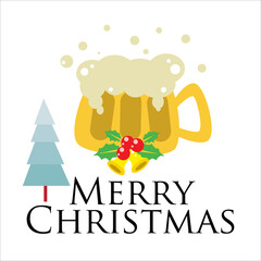 Merry christmas vector template design illustration