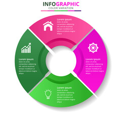 Modern business Infographics circle origami style Vector illustration