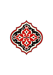 Fototapeta na wymiar Ottoman bordure pattern, ancient historical drawing, Middle Eastern Origin Illustrations, authentic drawings