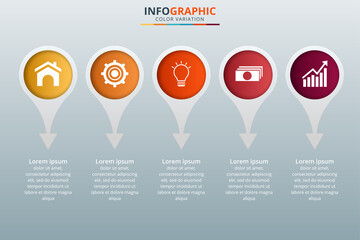 Colorful business planning infographic charts set