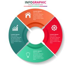 Modern business Infographics circle origami style Vector illustration