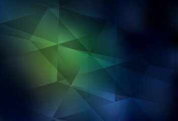 Obraz premium Dark Green vector gradient triangles pattern.