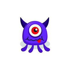 Cute monster logo. Monster logo character template vector. Character logo template.