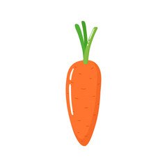 The orange carrot. Vector stock flat illustration isolated on a white background.