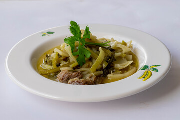 Turkish style şevketi from the garden - Kenger (Cnicus benedictus) meal