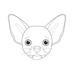 Chihuahua dog easy coloring cartoon vector illustration. Isolated on white background