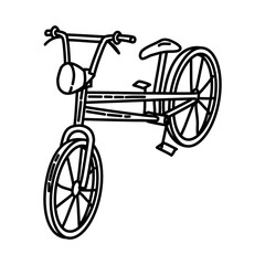 Fototapeta na wymiar Bicycle Beach Icon. Doodle Hand Drawn or Outline Icon Style