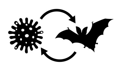 Obraz premium Coronavirus came from bats vector illustration