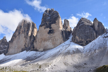 Blick auf die Nordseite der Drei Zinnen	