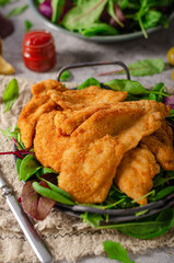 Chicken chnitzel breaded