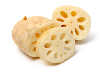 Lotus root on the white background