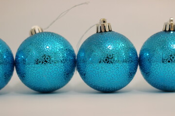 Christmas tree balls on a white background