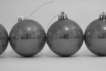 Christmas tree balls on a white background
