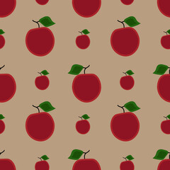 Apple ilustration seamless pattern.Great for textile print,fabric,wrapping paper,scrapbooking,ceramic motifs.