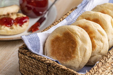 English Muffins in a Basket