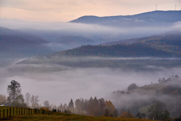 Village on the misty mountains